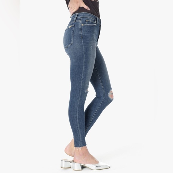 Joe's Jeans Charlie High Rise Skinny Ankle Jeans Kinkade Distressed Knee raw hem - Picture 7 of 16